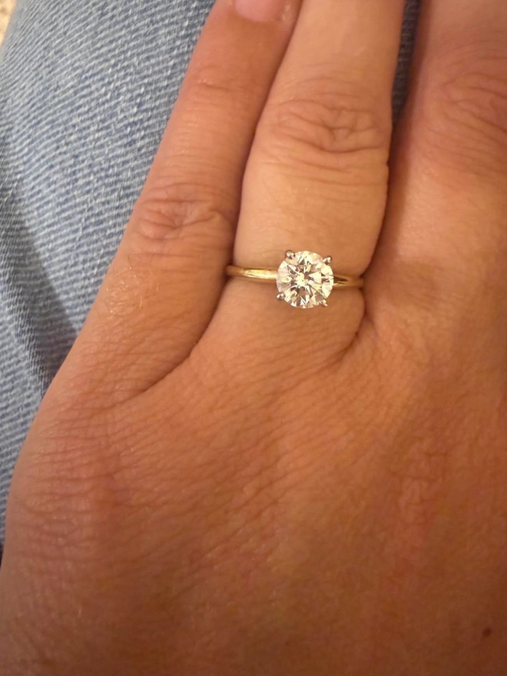 Elegant Gold Solitaire Ring with Clear Stone